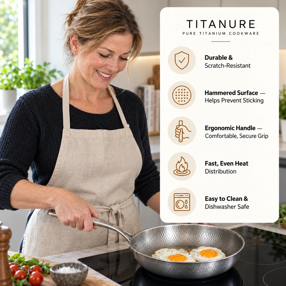 Titanure™ 100% Pure Titanium Frying Pan