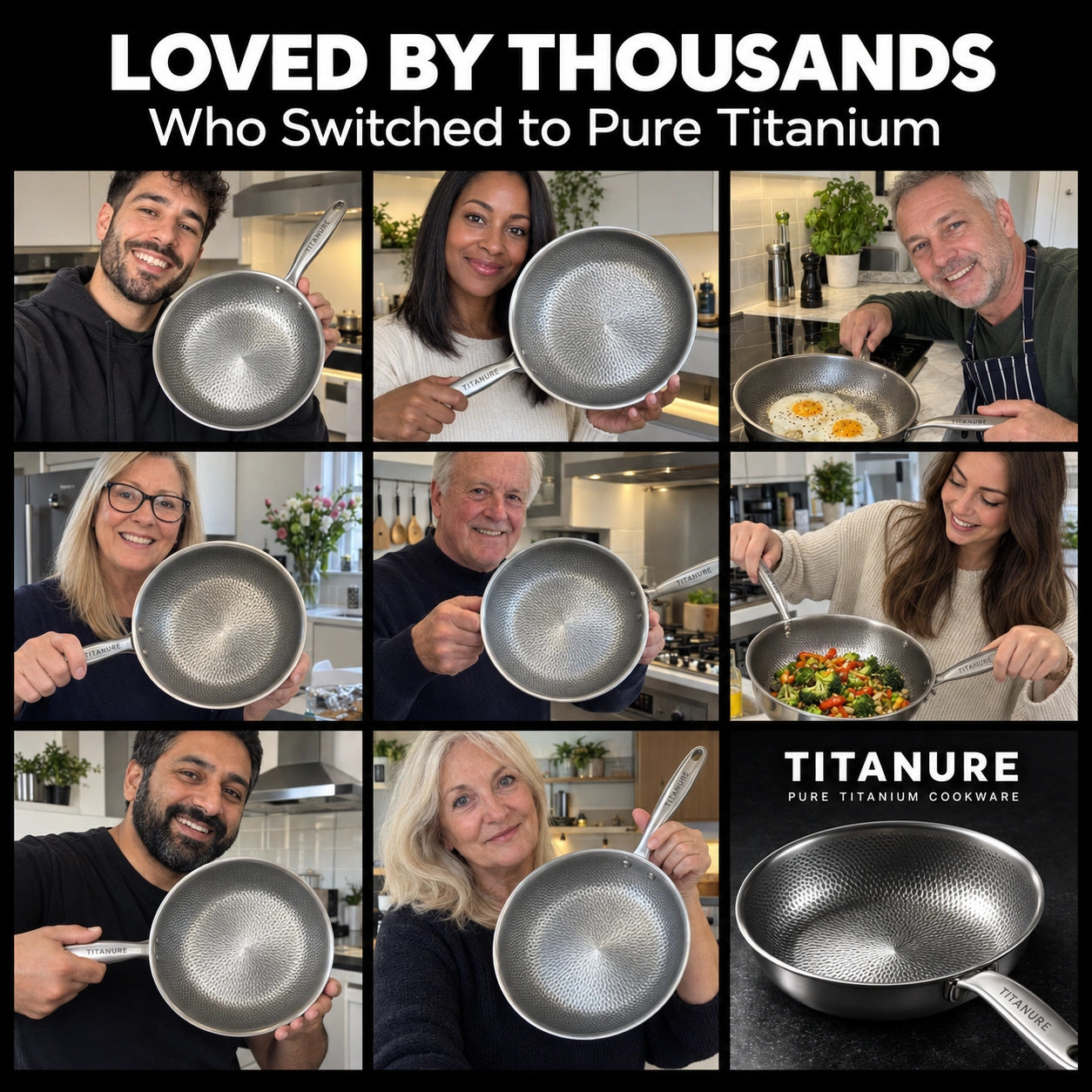 Titanure™ 100% Pure Titanium Frying Pan