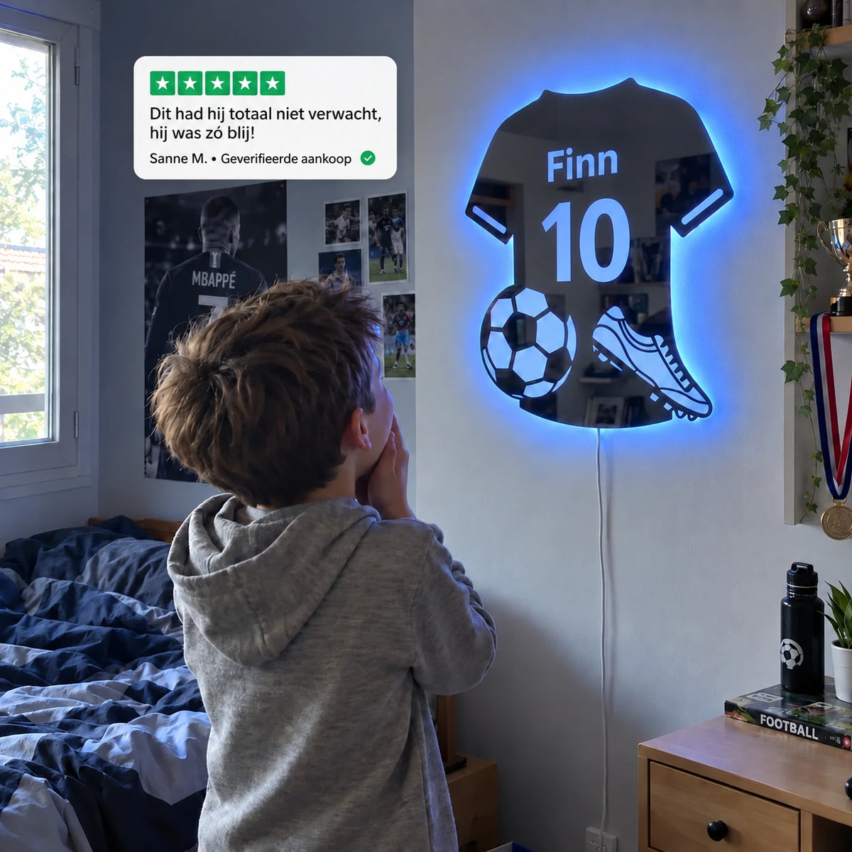 LumiSoccer | Gepersonaliseerde LED-voetbalspiegel