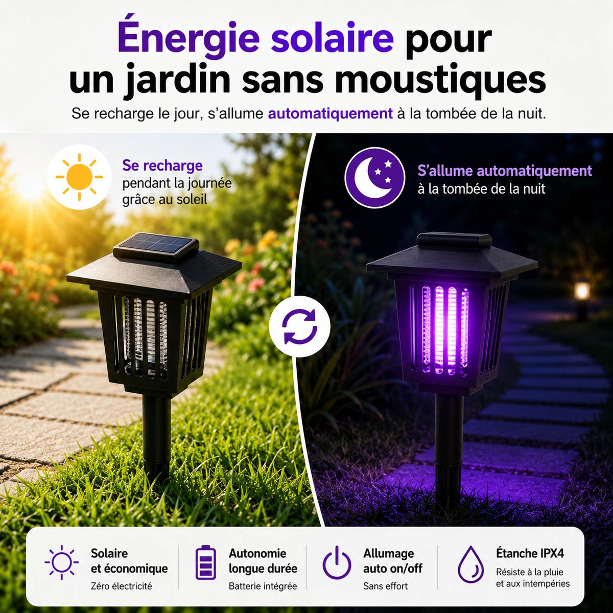 Lampe Solaire Anti-Moustiques - Univers des Animaux