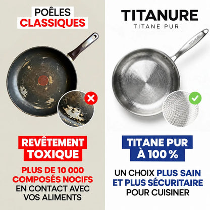 Comparaison poêle classique et Titanure en titane pur